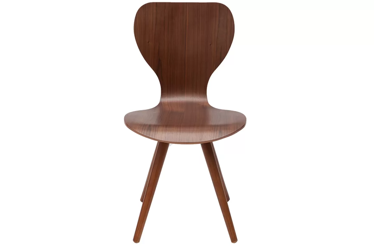 Miliboo Sillas Modernas | Sillas De Madera-Lote de dos sillas estilo escandinavo en nogal natural NORDECO