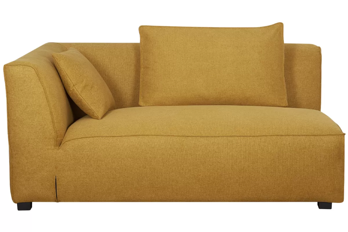 Miliboo Sofá Esquinero-Módulo de esquina izquierdo para sofá en tejido amarillo comino PLURIEL