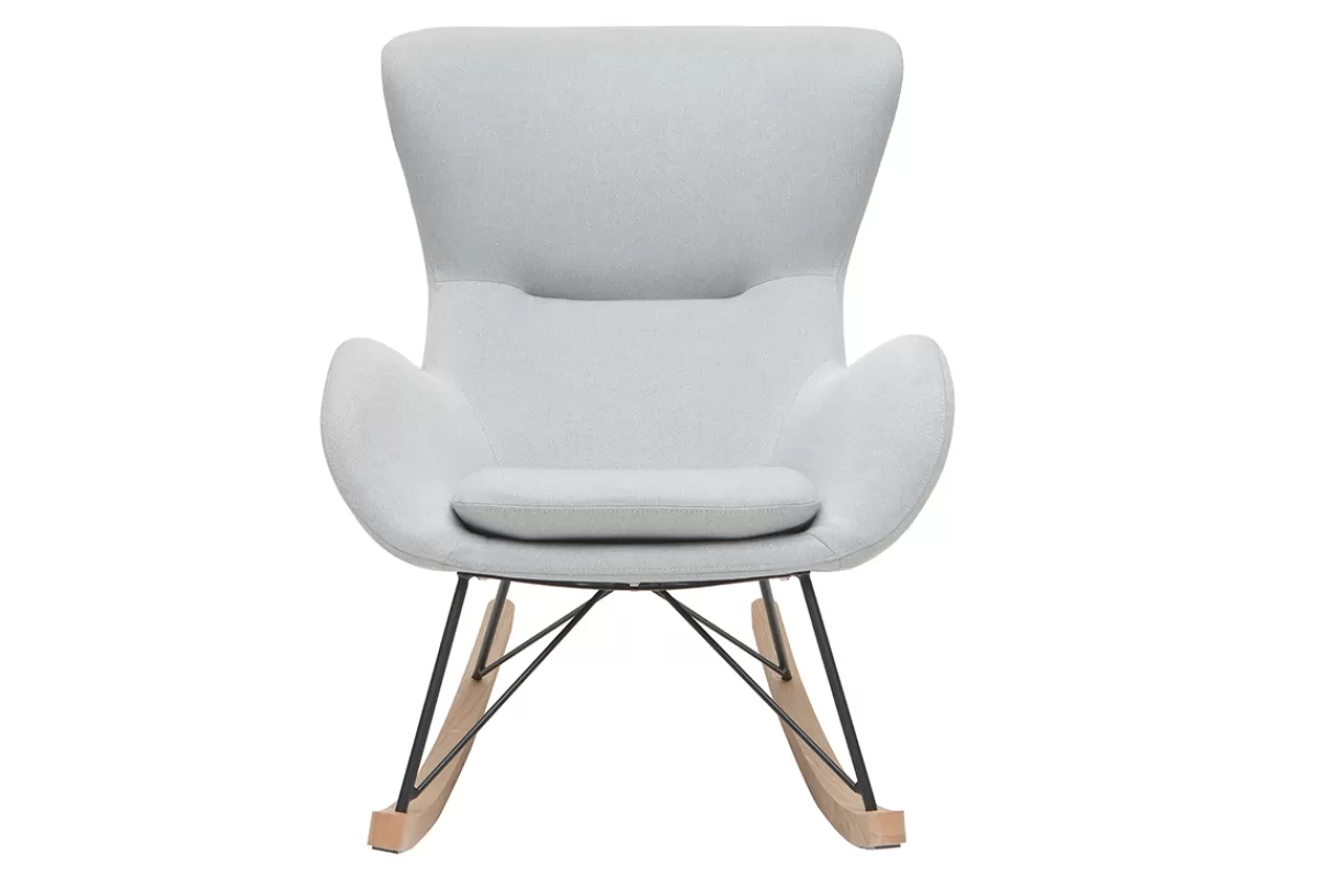 Miliboo Mecedoras | Sillón-Mecedora gris claro ESKUA