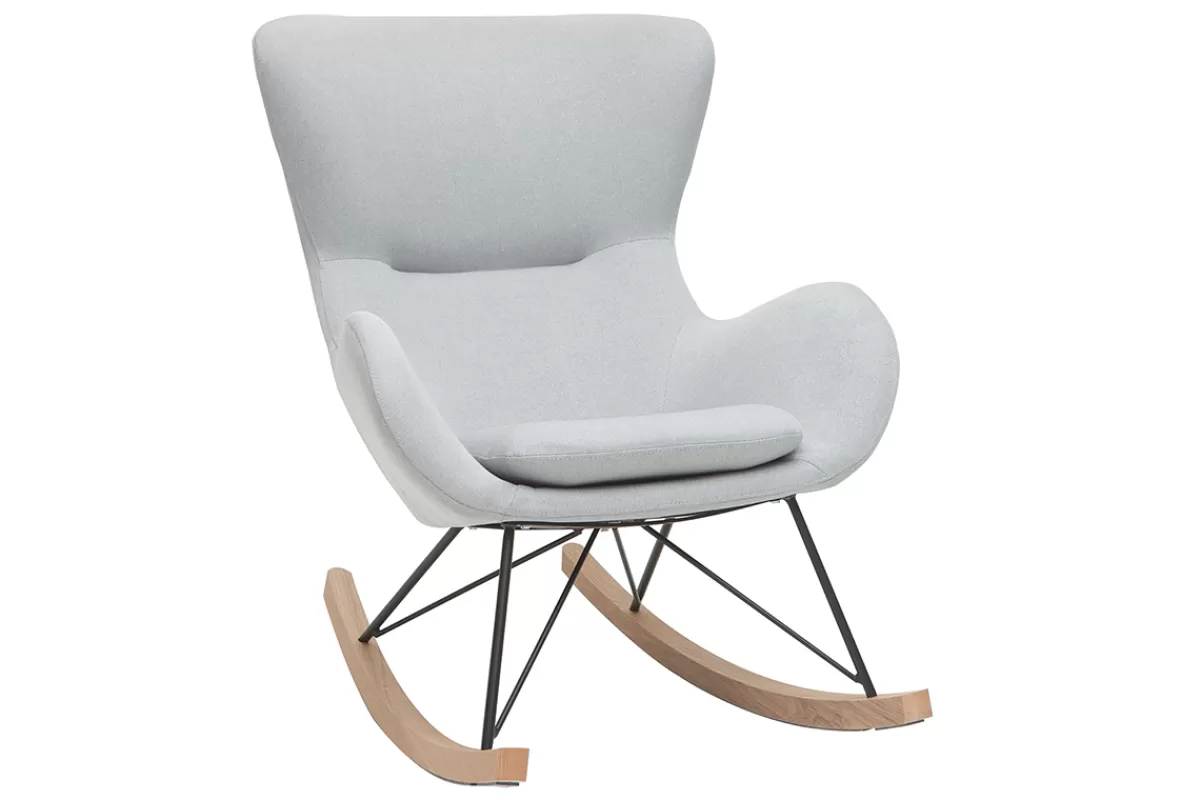 Miliboo Mecedoras | Sillón-Mecedora gris claro ESKUA