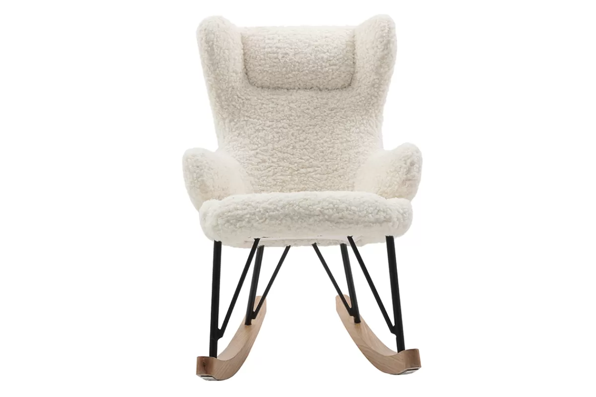 Miliboo Sillón Niño-Mecedora infantil efecto piel de oveja SHAUN