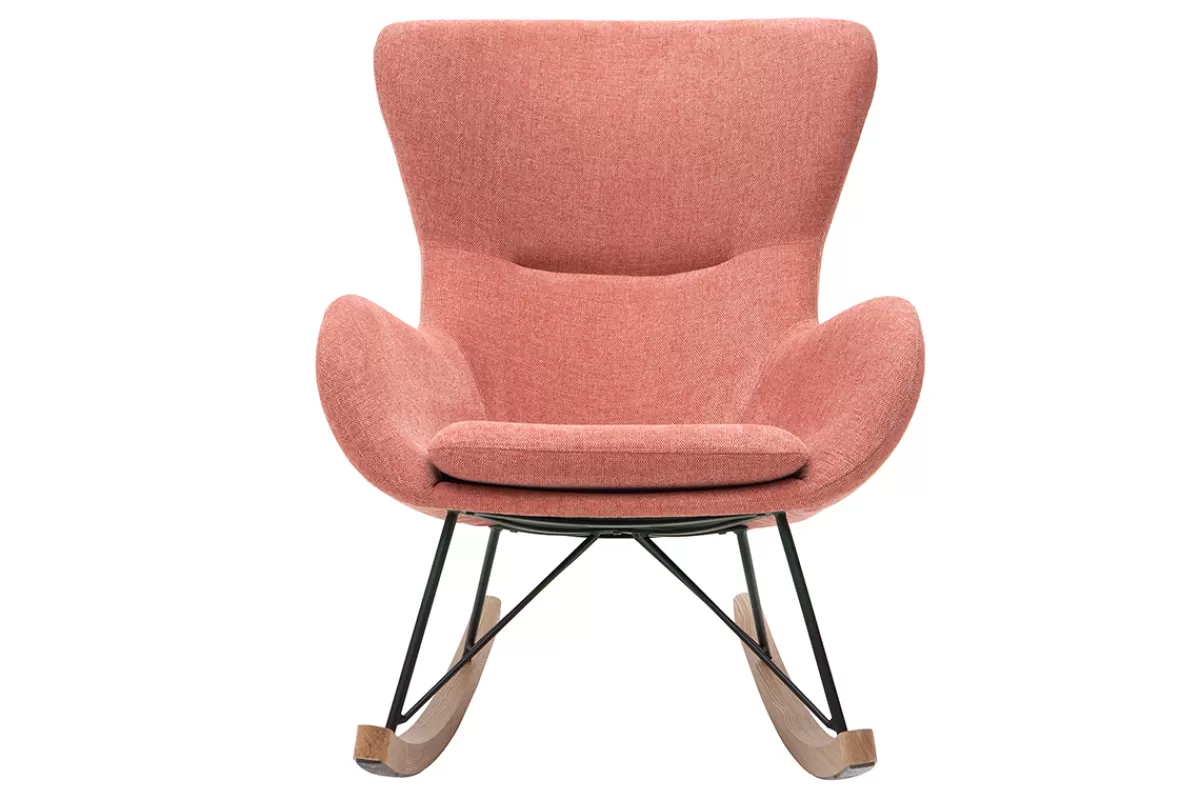 Miliboo Mecedoras | Sillón-Mecedora terciopelo terracota ESKUA