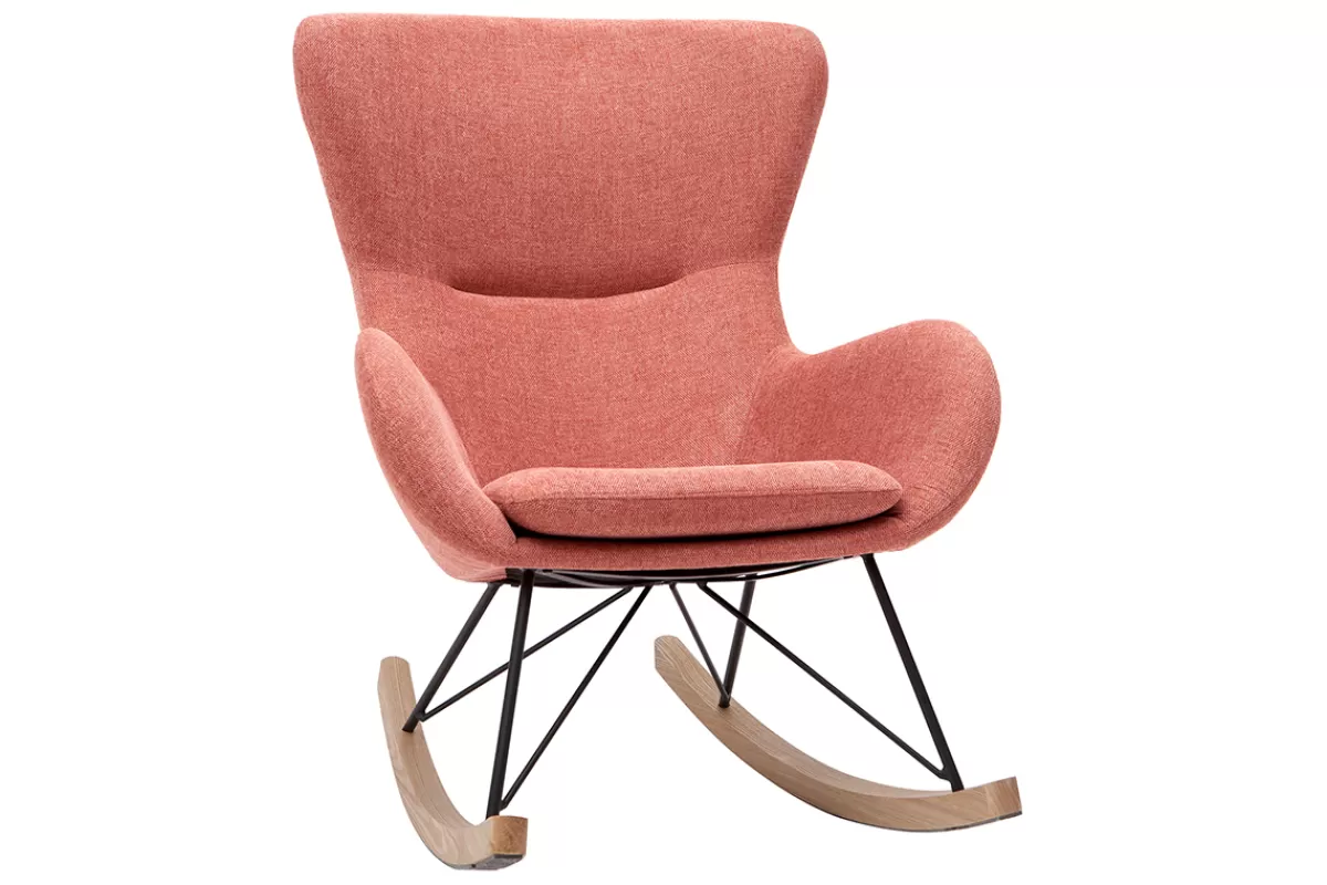 Miliboo Mecedoras | Sillón-Mecedora terciopelo terracota ESKUA