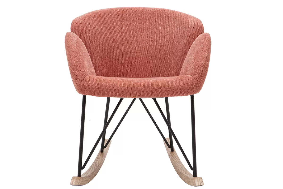 Miliboo Mecedoras | Sillón-Mecedora terciopelo terracota RHAPSODY