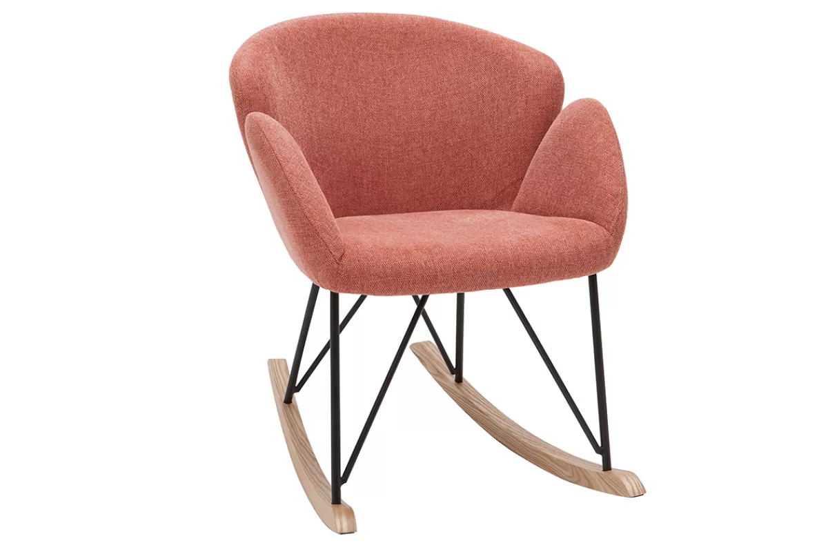 Miliboo Mecedoras | Sillón-Mecedora terciopelo terracota RHAPSODY