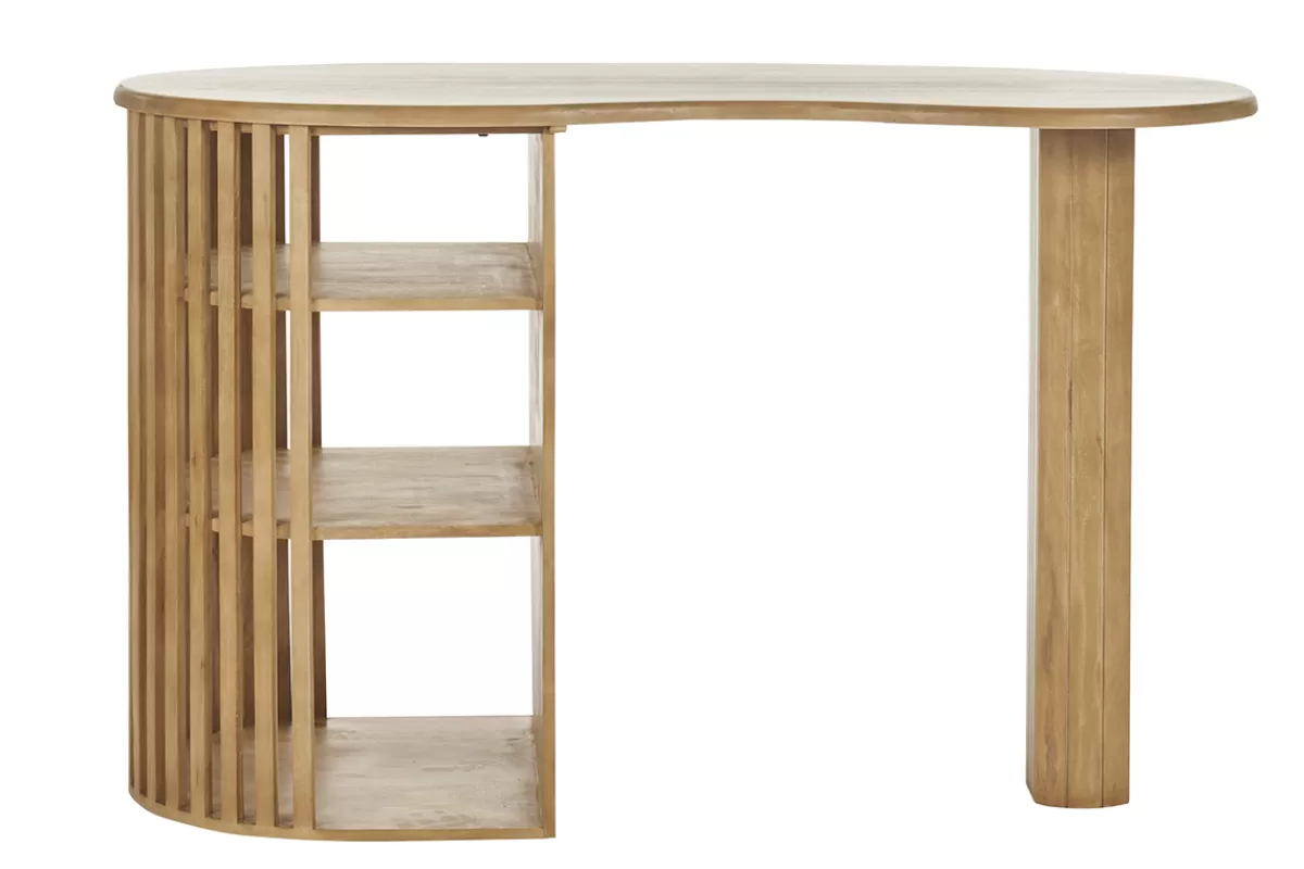 Miliboo Mesas Altas/de Bar-Mesa alta con almacenaje de madera maciza de mango 90 cm LOBIO