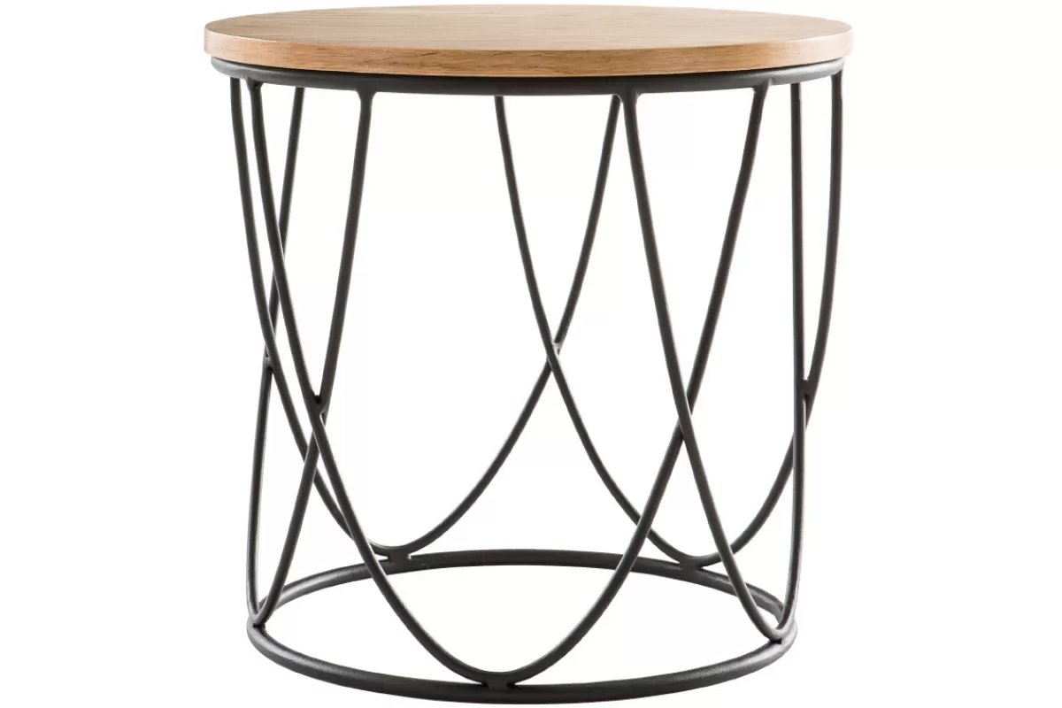 Miliboo Mesas De Salón | Mesilla Auxiliar-Mesa auxiliar madera y metal 42cm LACE