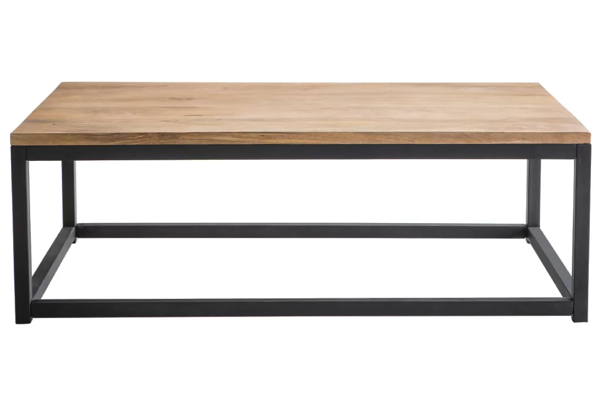 Miliboo Mesas De Salón-Mesa baja industrial de madera y metal FACTORY