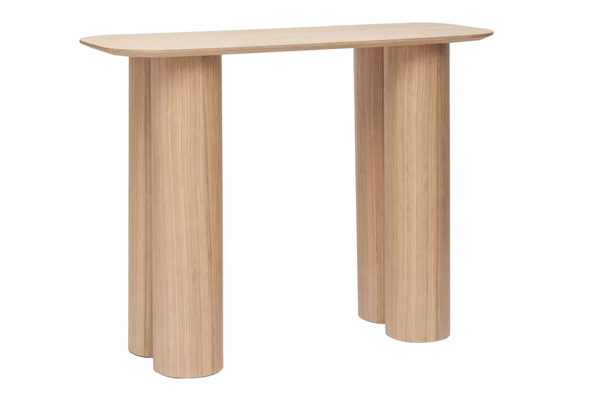 Miliboo Consolas-Mesa consola de diseño de madera clara 100 cm FOLEEN