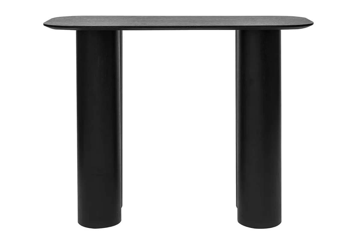 Miliboo Consolas-Mesa consola de diseño de madera negra 100 cm FOLEEN