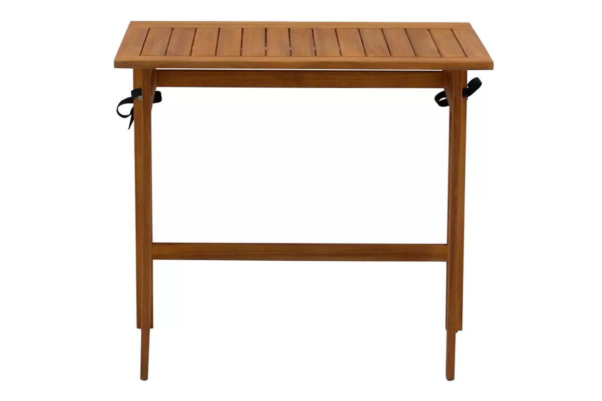 Miliboo Mesa De Jardín-Mesa de balcón plegable de madera maciza 80 cm CARMEN