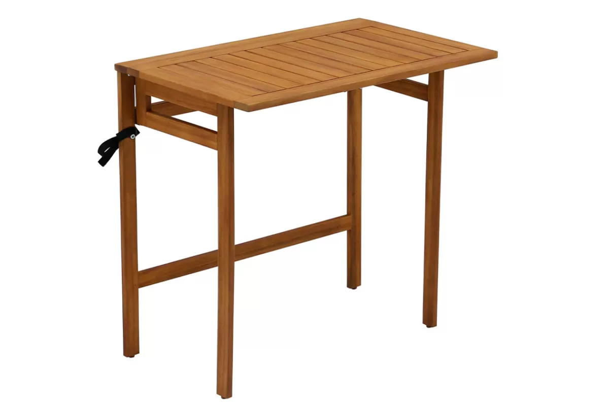 Miliboo Mesa De Jardín-Mesa de balcón plegable de madera maciza 80 cm CARMEN