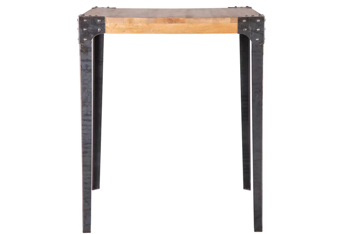 Miliboo Mesas Altas/de Bar-Mesa de bar cuadrada diseño industrial madera y metal MADISON