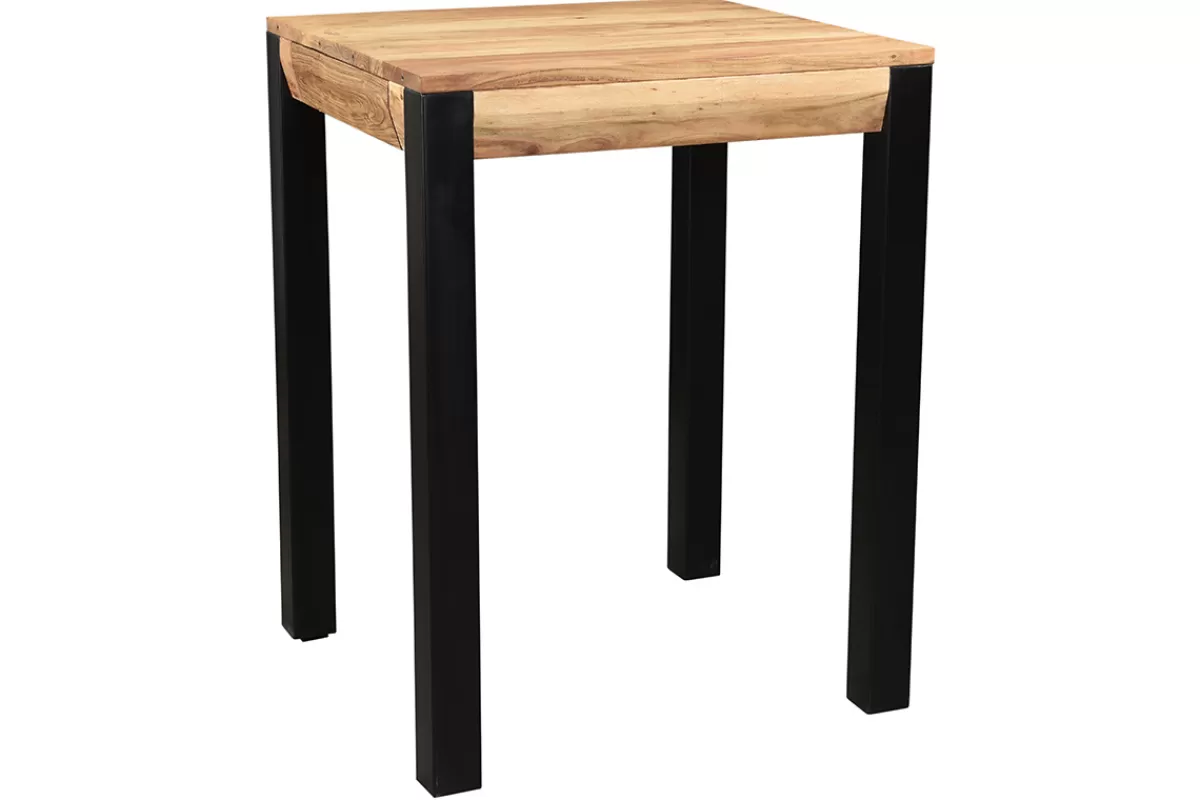 Miliboo Mesas Altas/de Bar-Mesa de bar extensible en acacia y metal L80-135 cm TRAP