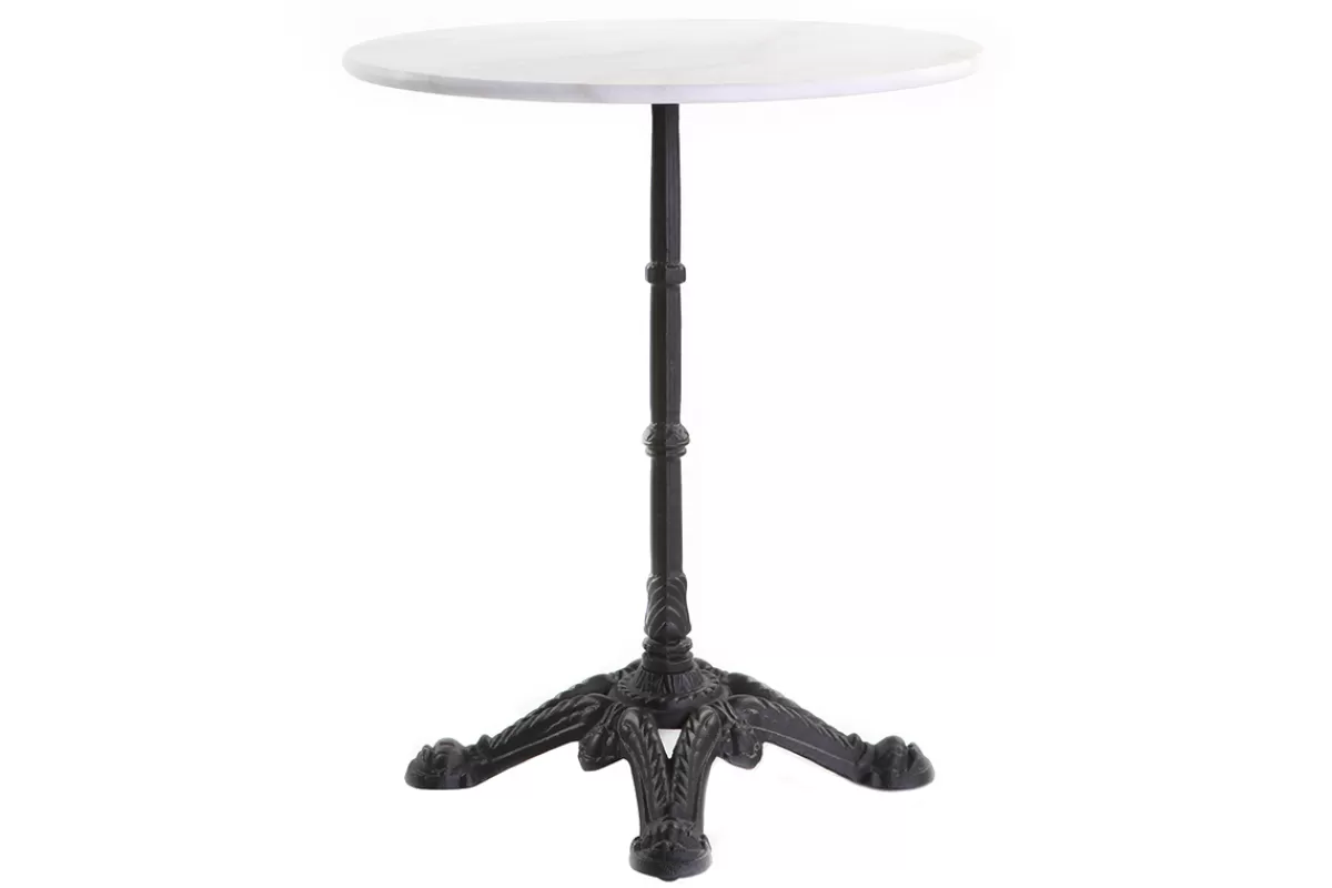 Miliboo Mesas Altas/de Bar | Mesa De Jardín-Mesa de bar mármol blanco y metal negro CONTY