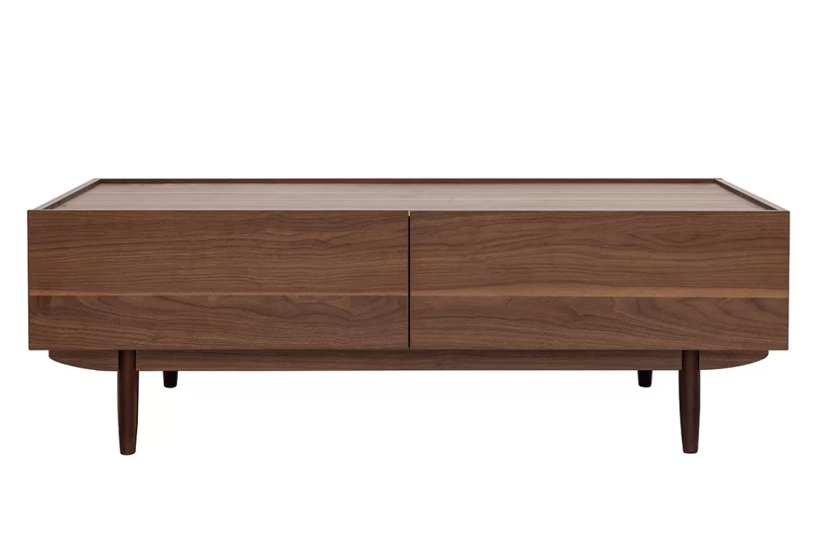 Miliboo Mesas De Salón-Mesa de centro con cajones de madera oscura 120 cm SANAA