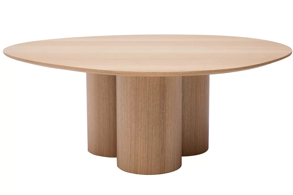 Miliboo Mesas De Salón-Mesa de centro de diseño de madera clara 100 cm HOLLEN