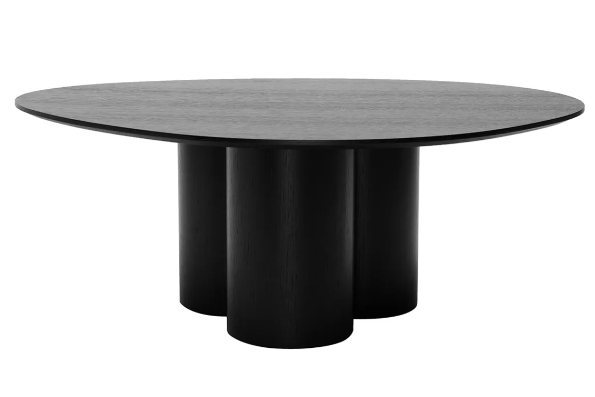 Miliboo Mesas De Salón-Mesa de centro de diseño de madera negra 100 cm HOLLEN