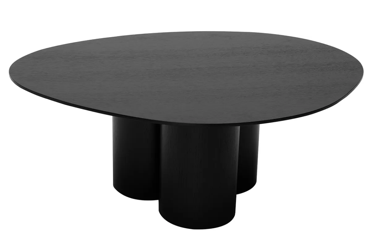 Miliboo Mesas De Salón-Mesa de centro de diseño de madera negra 100 cm HOLLEN
