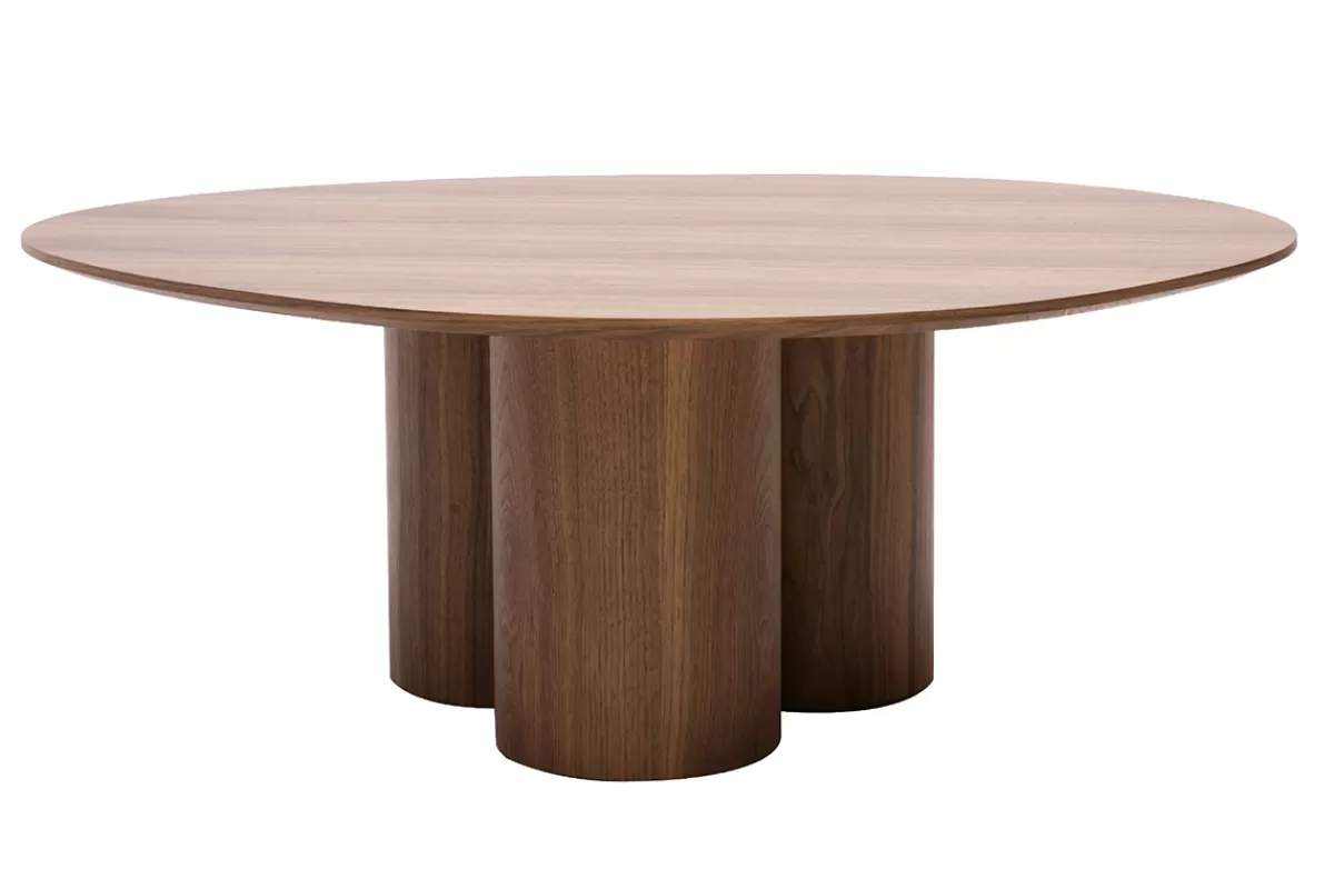 Miliboo Mesas De Salón-Mesa de centro de diseño de nogal oscura 100 cm HOLLEN