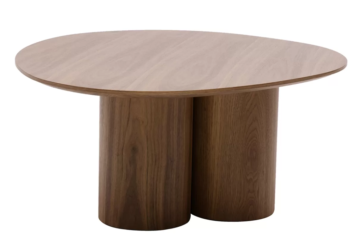 Miliboo Mesas De Salón-Mesa de centro de diseño de nogal oscura 100 cm HOLLEN