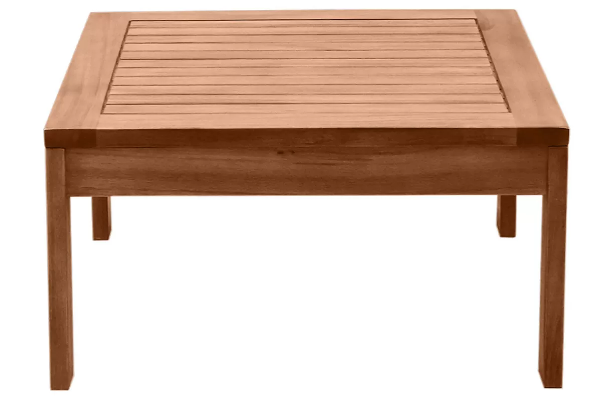 Miliboo Mesa De Jardín-Mesa de centro de jardín cuadrada de madera maciza 60 cm SALVADOR