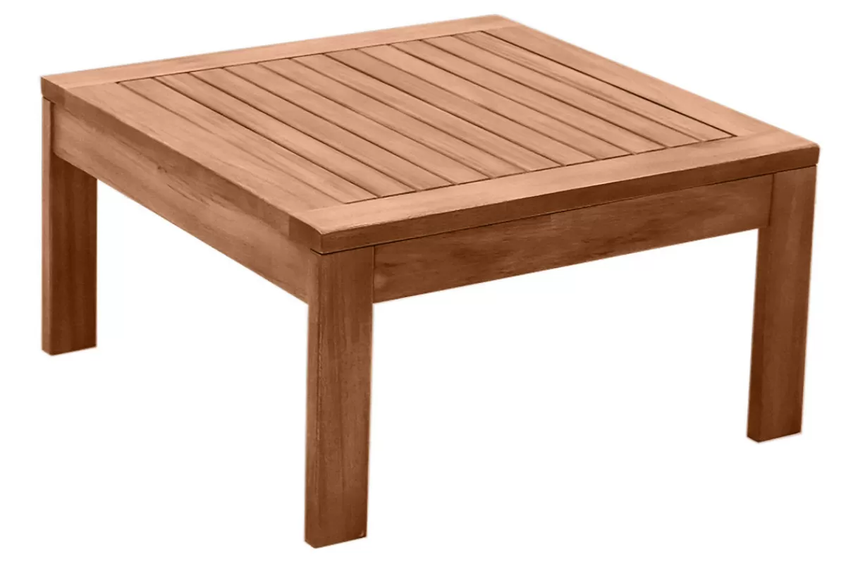 Miliboo Mesa De Jardín-Mesa de centro de jardín cuadrada de madera maciza 60 cm SALVADOR