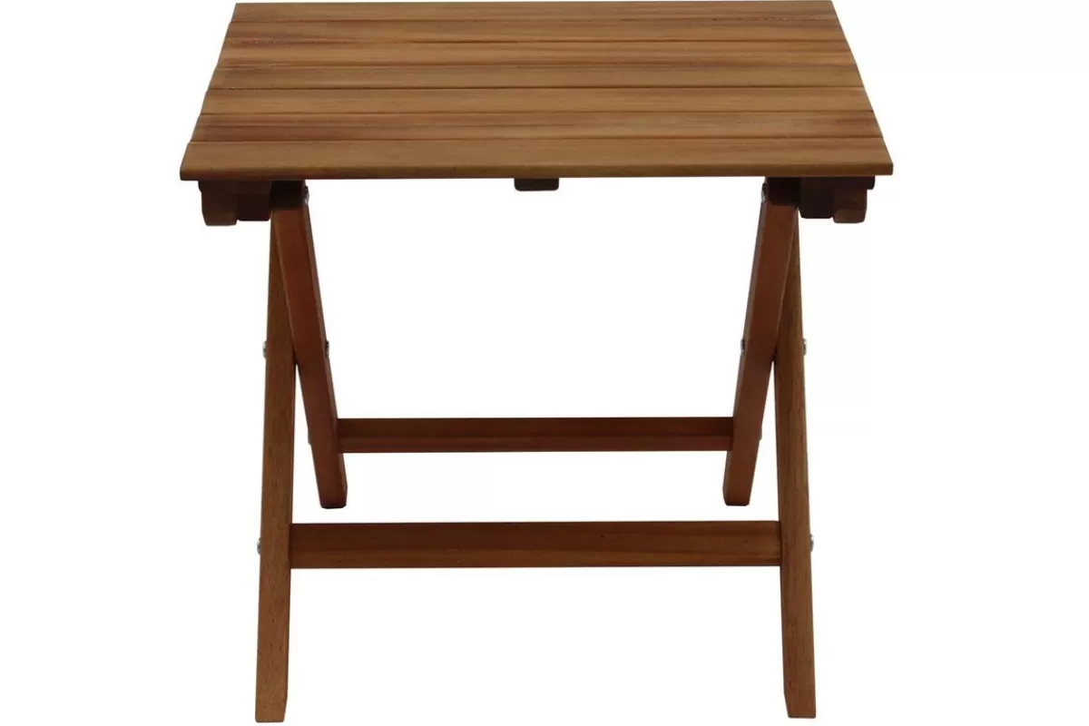 Miliboo Mesa De Jardín-Mesa de centro de jardín plegable de madera maciza 40 x 40 cm ITZA