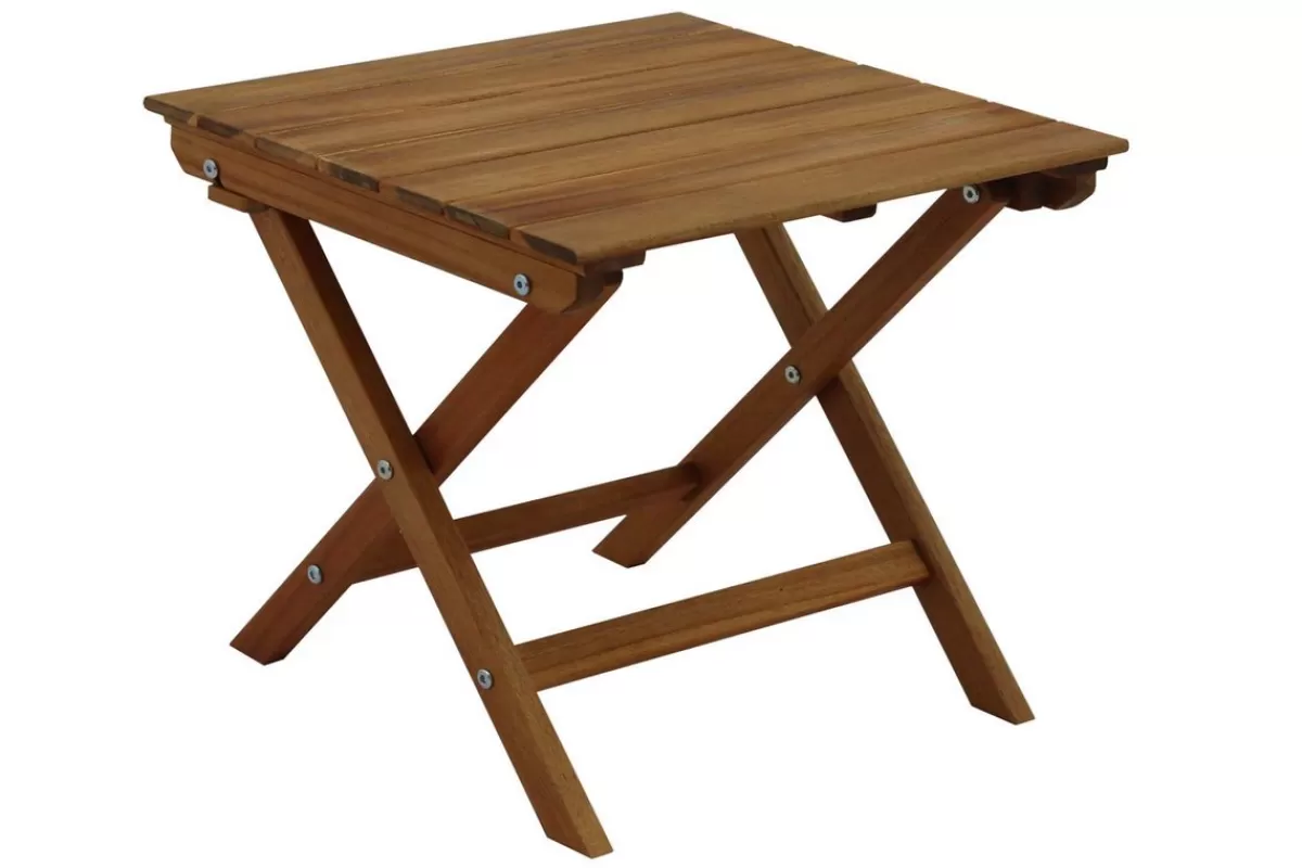 Miliboo Mesa De Jardín-Mesa de centro de jardín plegable de madera maciza 40 x 40 cm ITZA
