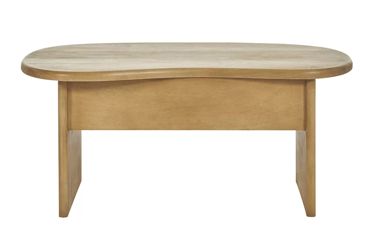 Miliboo Mesas De Salón-Mesa de centro elevable con almacenaje de madera maciza de mango 95 cm KOKOA