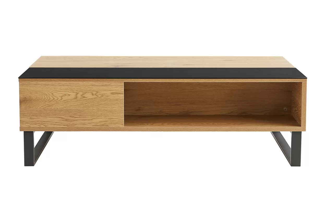 Miliboo Mesas De Salón-Mesa de centro elevable en madera y metal WYNN