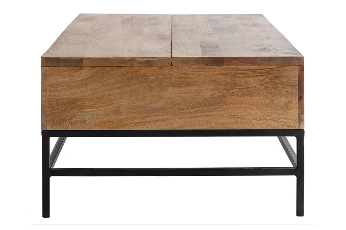 Miliboo Mesas De Salón-Mesa de centro elevable industrial mango y metal L110 cm YPSTER