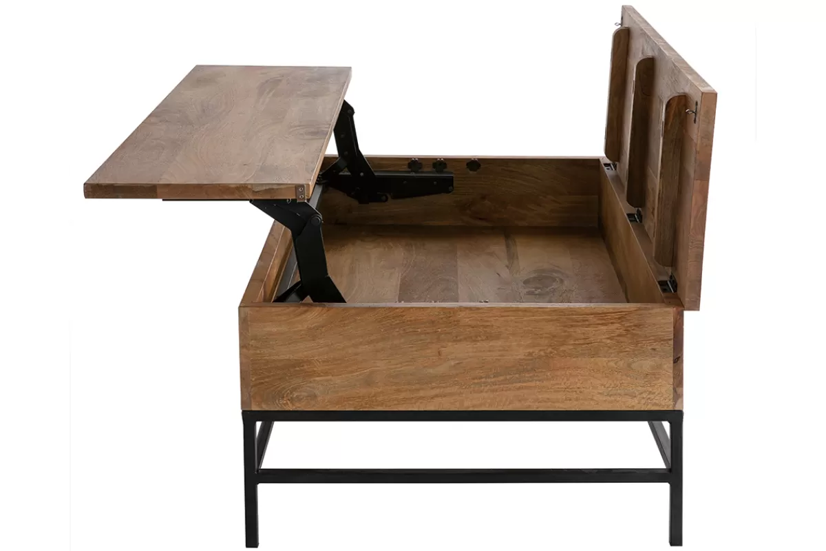 Miliboo Mesas De Salón-Mesa de centro elevable industrial mango y metal L110 cm YPSTER
