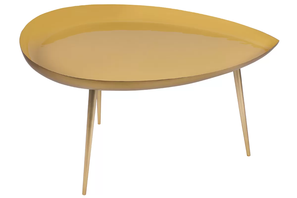 Miliboo Mesas De Salón-Mesa de centro en acero lacada amarillo DROP