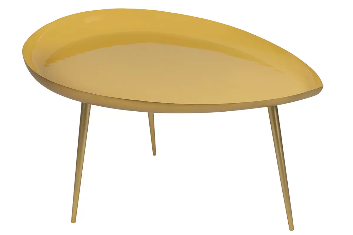 Miliboo Mesas De Salón-Mesa de centro en acero lacada amarillo DROP