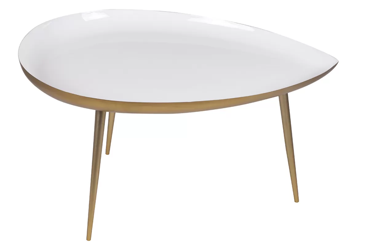 Miliboo Mesas De Salón-Mesa de centro en acero lacada blanco DROP