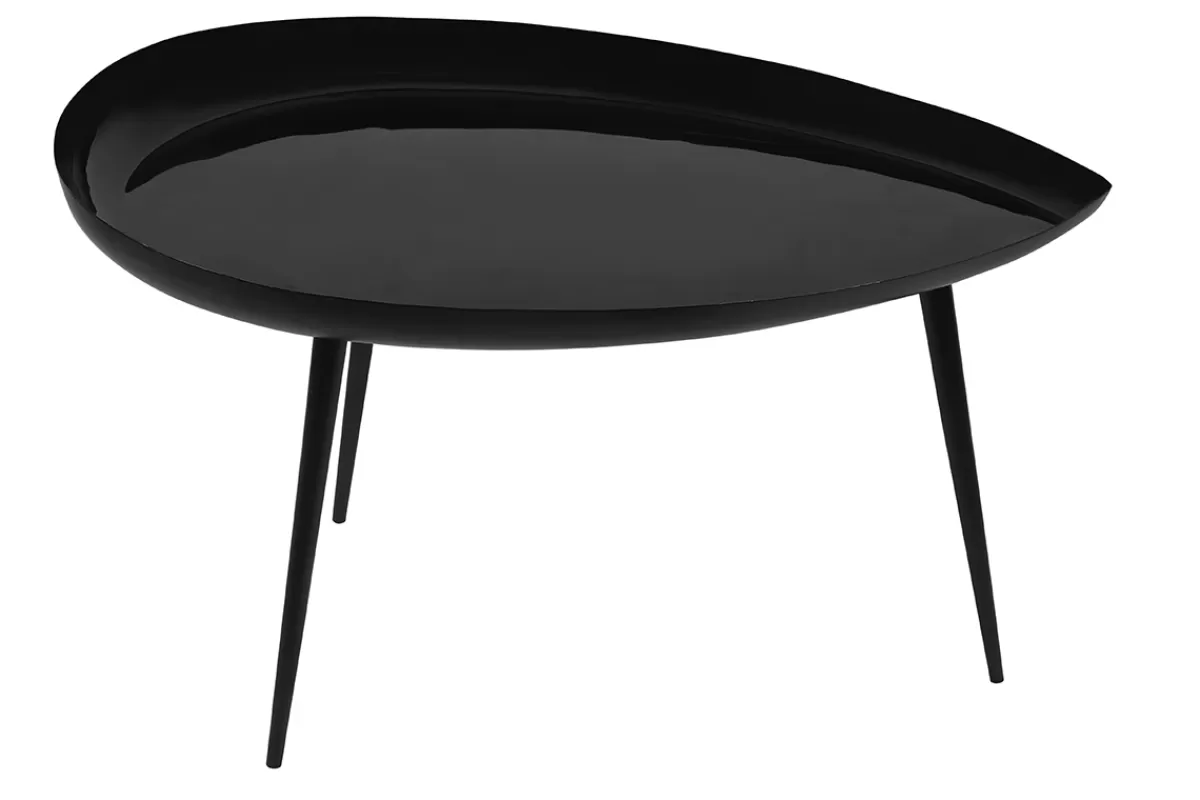 Miliboo Mesas De Salón-Mesa de centro en acero lacada negro DROP