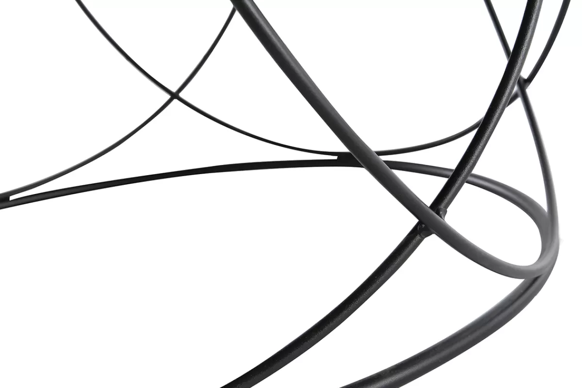 Miliboo Mesas De Salón-Mesa de centro madera negra y metal negro D80 x A30 cm LACE
