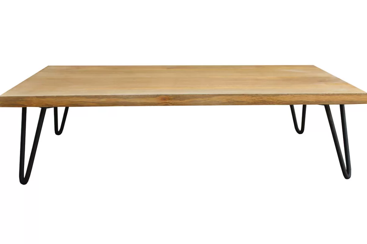 Miliboo Mesas De Salón-Mesa de centro mango patas horquilla metal VIBES