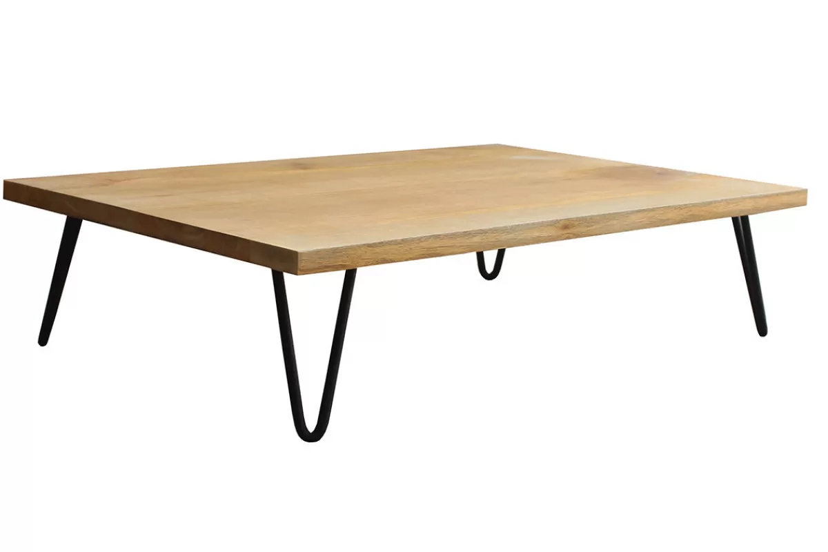 Miliboo Mesas De Salón-Mesa de centro mango patas horquilla metal VIBES