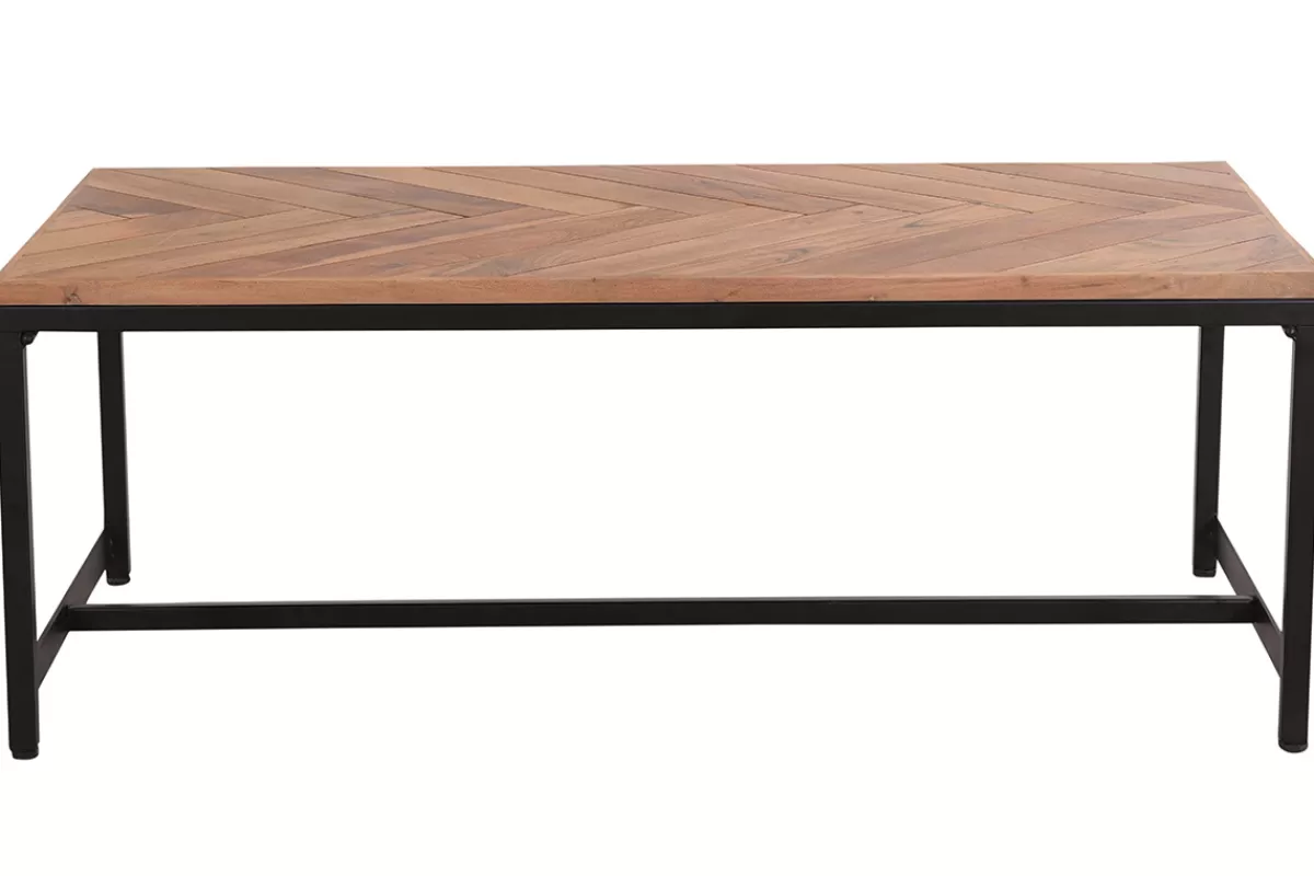 Miliboo Mesas De Salón-Mesa de centro moderna en acacia y metal negro STICK