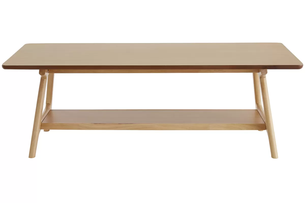 Miliboo Mesas De Salón-Mesa de centro nórdica rectangular con acabado en roble 120 cm BAKAR