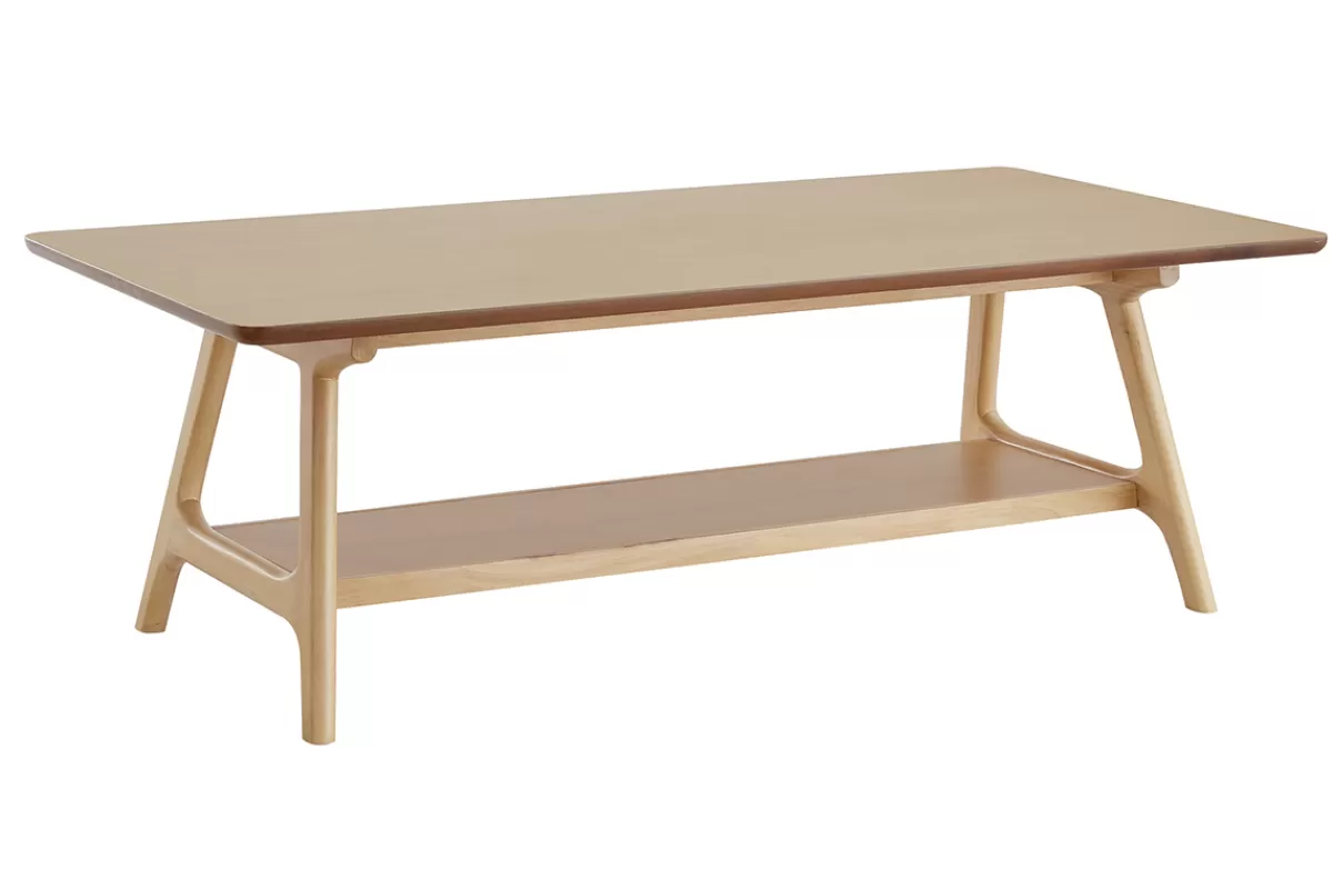 Miliboo Mesas De Salón-Mesa de centro nórdica rectangular con acabado en roble 120 cm BAKAR