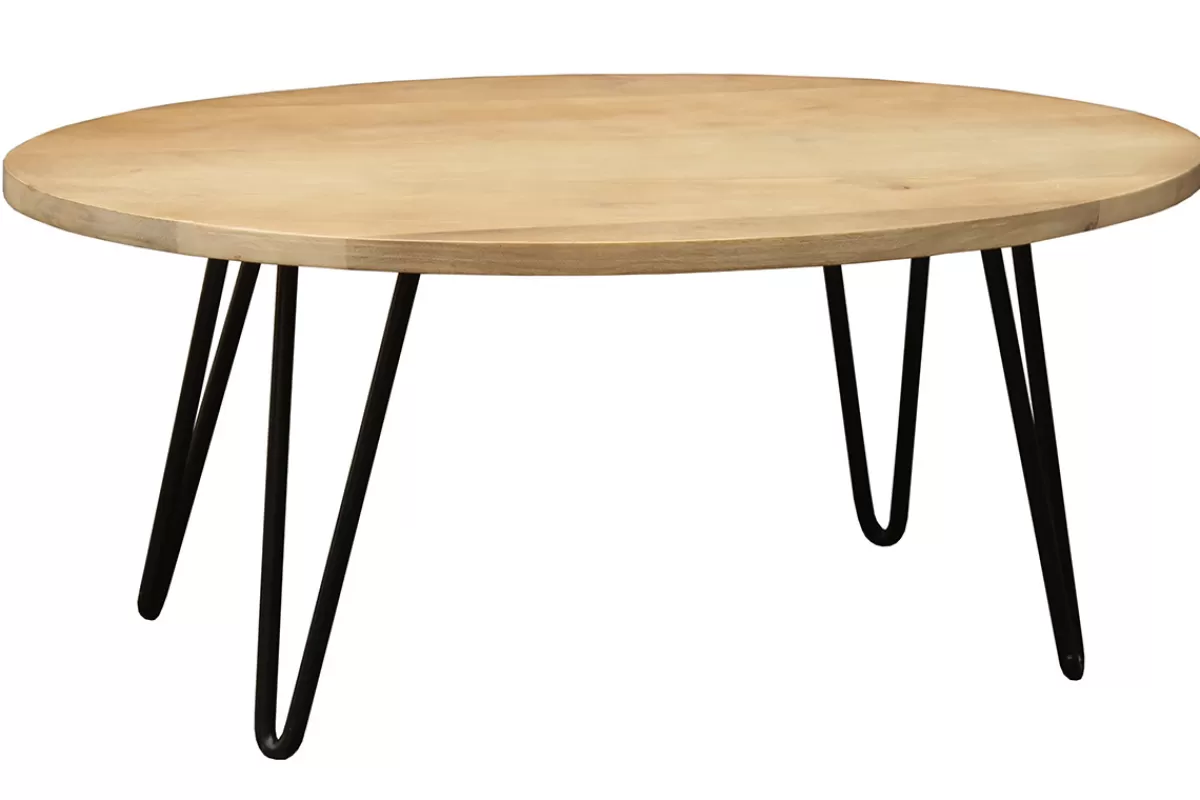 Miliboo Mesas De Salón-Mesa de centro oval L100 x P55 cm en mango macizo VIBES