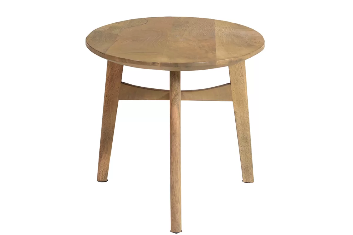 Miliboo Mesas De Salón-Mesa de centro ovalada de madera de mango maciza clara 100 cm PALEY