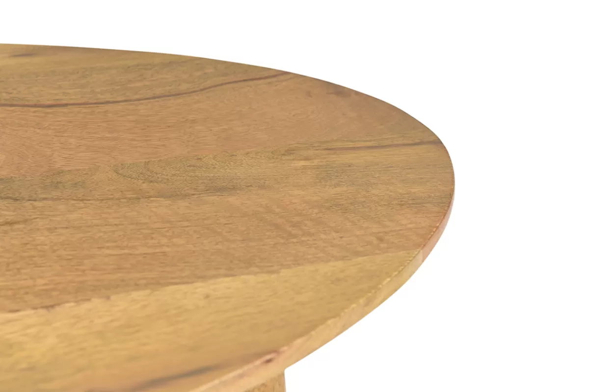 Miliboo Mesas De Salón-Mesa de centro ovalada de madera de mango maciza clara 100 cm PALEY