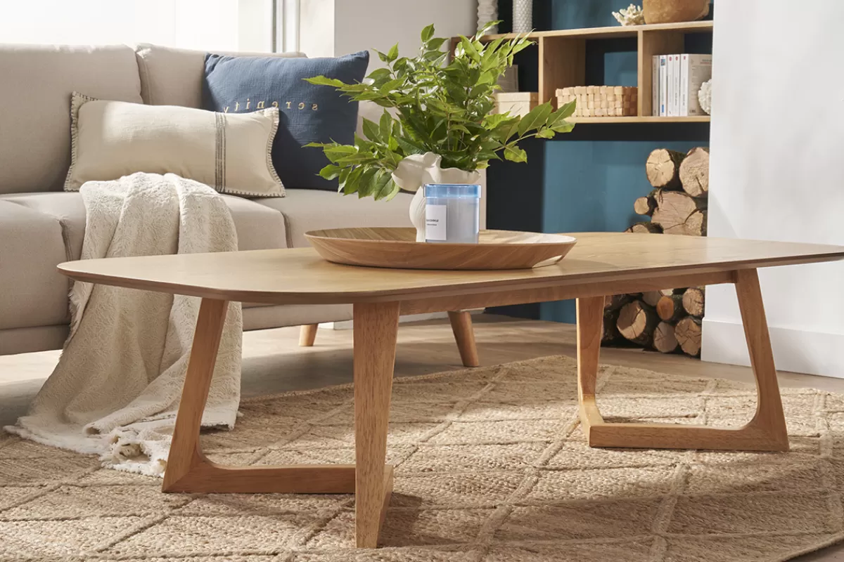 Miliboo Mesas De Salón-Mesa de centro rectangular nórdica de madera clara 150 cm JUKE
