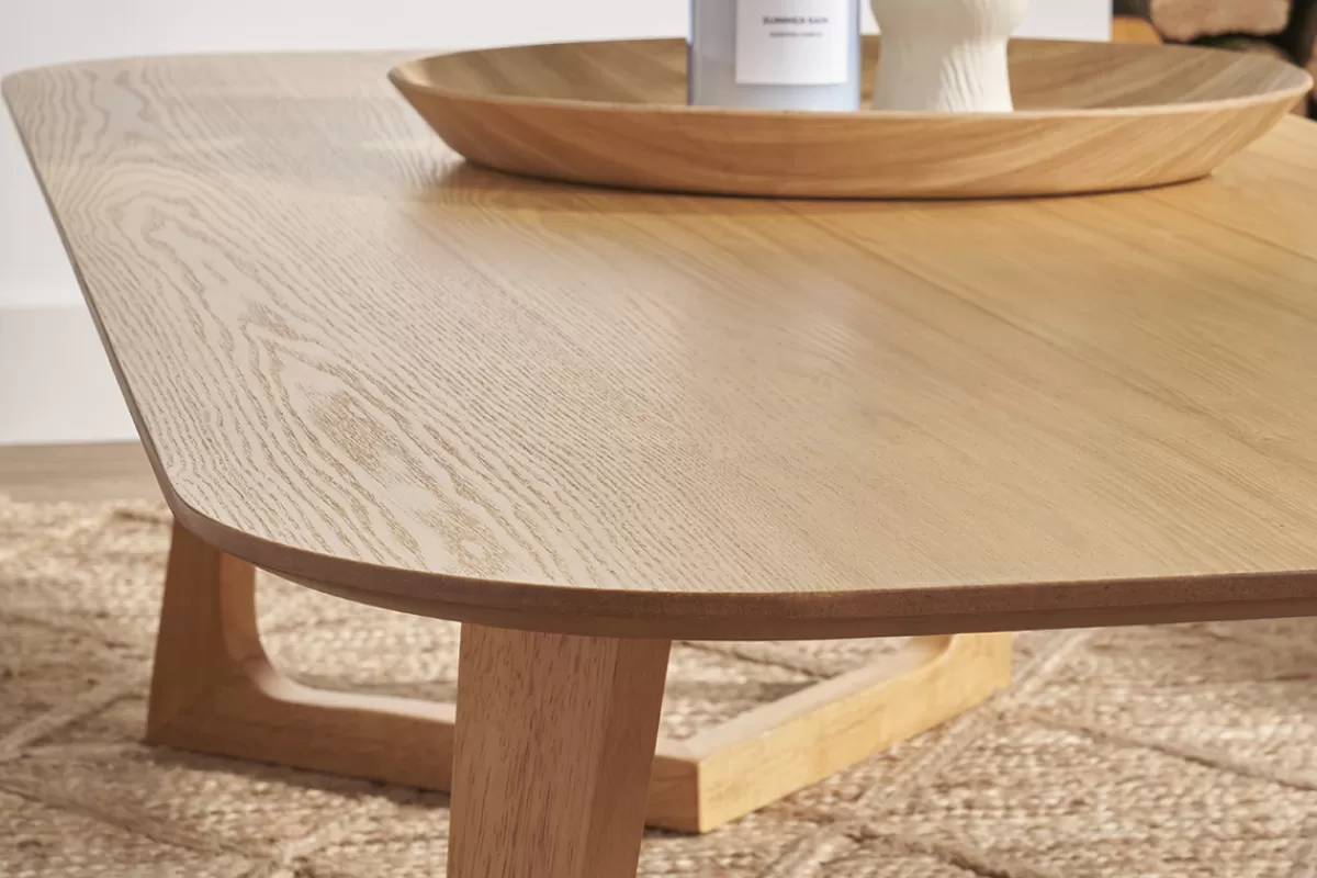 Miliboo Mesas De Salón-Mesa de centro rectangular nórdica de madera clara 150 cm JUKE
