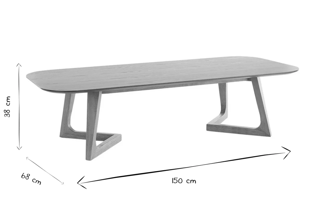Miliboo Mesas De Salón-Mesa de centro rectangular nórdica de madera clara 150 cm JUKE