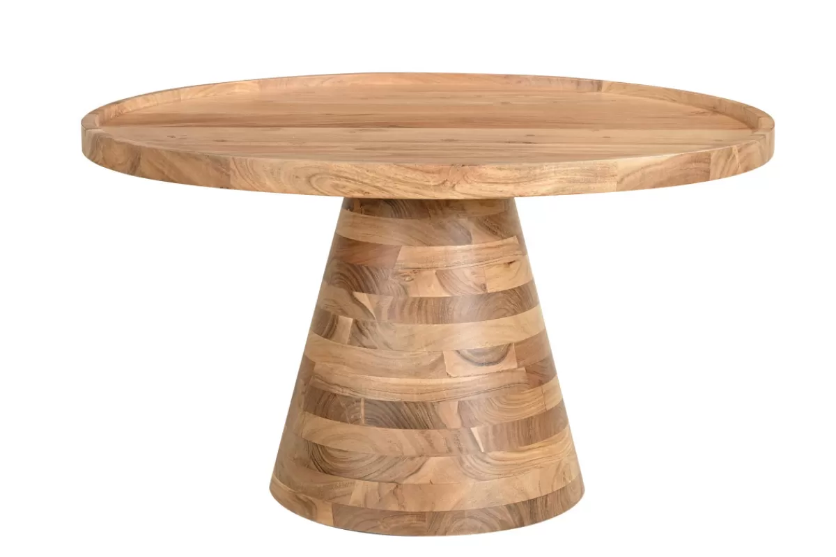 Miliboo Mesas De Salón-Mesa de centro redonda de madera maciza 80 cm de diámetro MATERA